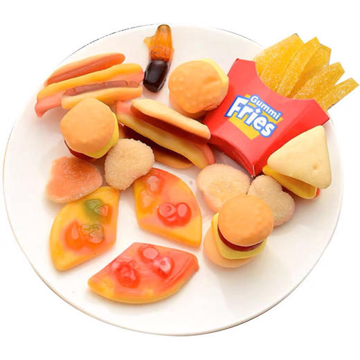 印尼进口糖果零食 yupi优皮qq糖橡皮软糖 什锦汉堡包造型 225g