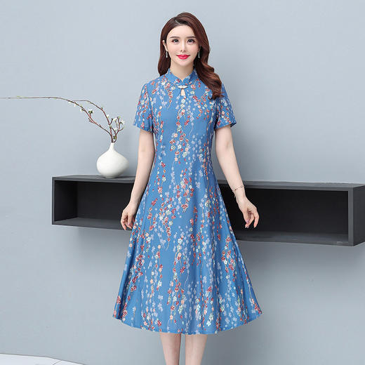 HYX-203洋气妈妈装连衣裙  显瘦中国风气质旗袍裙子 商品图2