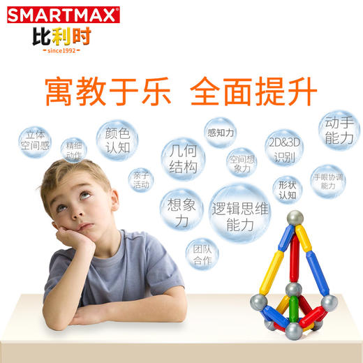 比利时SMARTMAX入门加强 积木拼装玩具益智磁力棒大颗粒宝宝启蒙 商品图2