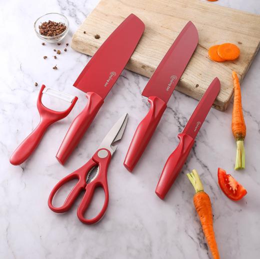 【刀具】刀具套装 厨房不锈钢厨用刀五件套网红菜刀礼品套刀 组合全套 商品图0