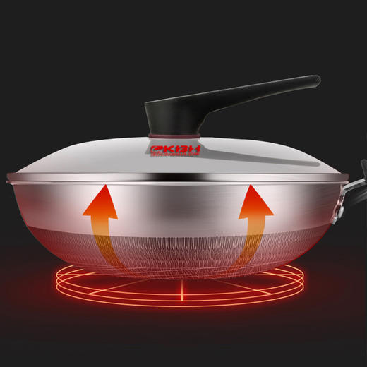 德国康巴赫炒锅第三代不粘锅双屏316医用不锈钢32cm