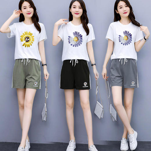 WZNH-QYQX2027新品清凉休闲运动套装T恤+运动短裤 商品图0