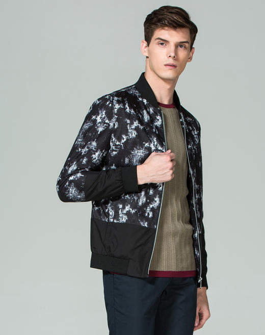 Marco Azzali 黑白印花棒球款夹克 J3605200 商品图2