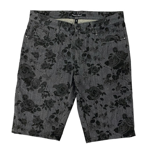 Marco Azzali 灰色玫瑰印花牛仔短裤 P3717400 商品图0