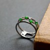 高冰种阳绿翡翠戒指排戒18k白金钻石镶嵌 商品缩略图6