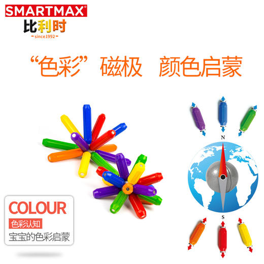 比利时SMARTMAX入门加强 积木拼装玩具益智磁力棒大颗粒宝宝启蒙 商品图1