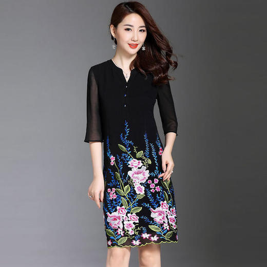 JS-6019新款重工刺绣连衣裙 商品图0