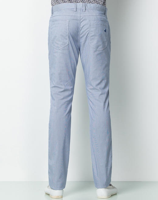 Marco Azzali 蓝白细条混纺面料休闲裤 P3610600 商品图2