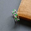 高冰种阳绿翡翠戒指排戒18k白金钻石镶嵌 商品缩略图0