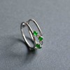 高冰种阳绿翡翠戒指排戒18k白金钻石镶嵌 商品缩略图2