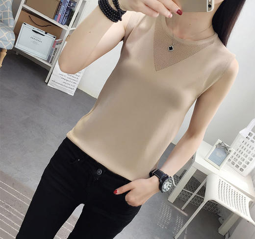 LY-X02夏新品冰爽丝镂空打底针织衫  亲肤冰凉弹力款 商品图3