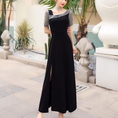 TZX-夏季新款名媛气质收腰开叉连衣裙 商品图2