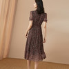 剩S 米思阳夏装新款气质荷叶袖碎花裙收腰系带压褶雪纺连衣裙2498 商品缩略图4