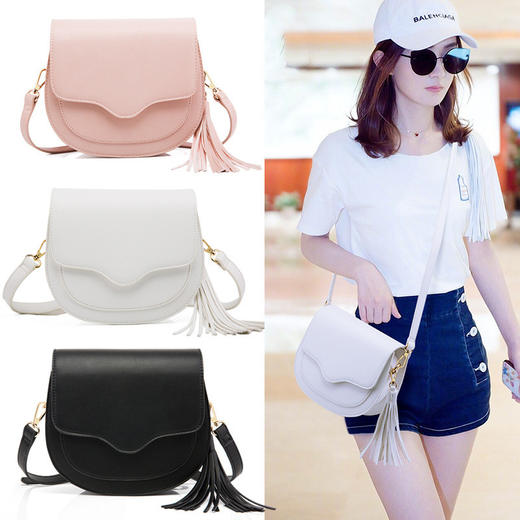 KTLN-6639网红爆品包包  新款韩版时尚流苏包单肩斜挎手提包 商品图0