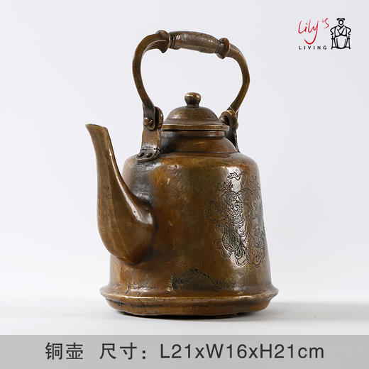 铜壶仿旧茶具新中式摆件茶壶提壶 商品图2