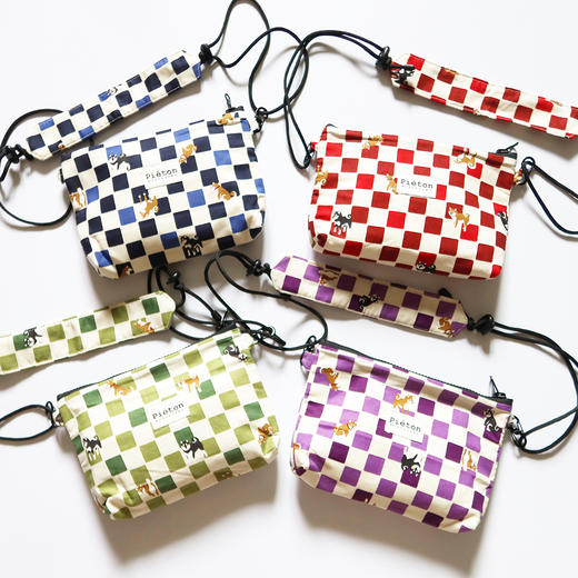 HUJI祤集pieton斜挎包插画棋盘格阿柴 商品图0