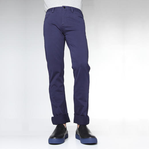 Marco Azzali 藏青针织休闲裤 P5105100 商品图0