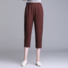 W1563夏天薄款冰丝中老年休闲宽松高腰松紧大码七分裤 商品缩略图4