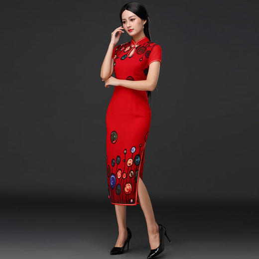 DNS- A2009新款时尚修身优雅复古旗袍 商品图2