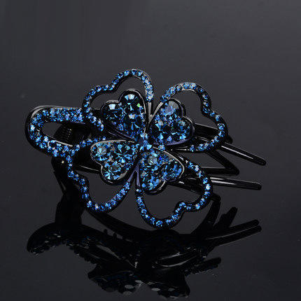 上海旗袍厂LBE-pf087-2爆款鸭嘴夹发夹气质满钻花朵发卡韩版盘发一字夹成人大号发饰 商品图9