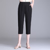 W1563夏天薄款冰丝中老年休闲宽松高腰松紧大码七分裤 商品缩略图1