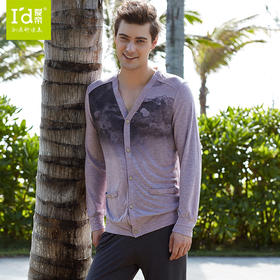 【国风水墨系列】爱帝男式开衫长袖家居套装