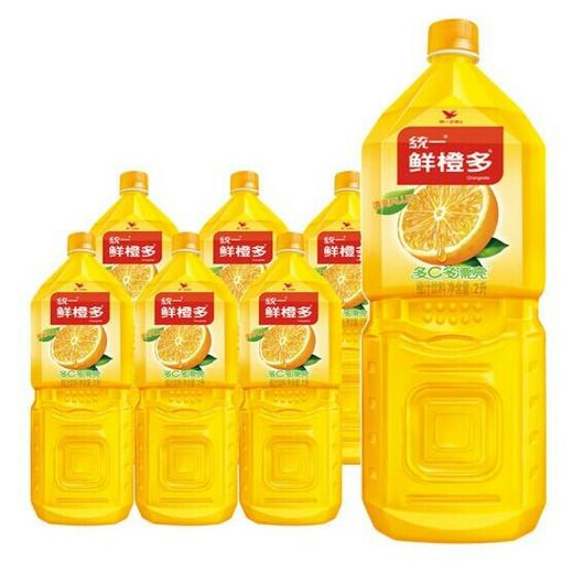 【批发】统一鲜橙多饮料2L*6瓶整箱装 大瓶新鲜橙汁饮料 商品图0