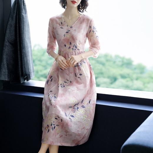 NYL-3667330苎麻连衣裙2020新款气质女神范文艺棉麻减龄裙子 商品图0