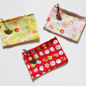 HUGOJIRO零钱包风の花鹦鹉与果子