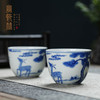 青花鹤鹿同春杯 商品缩略图0