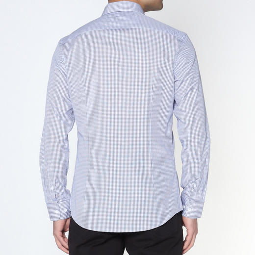 Marco Azzali 蓝白格子长袖衬衫 C5074100 商品图2