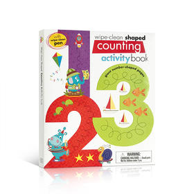 【附可擦写笔】【数字认知】Wipe Clean Shaped Counting Activity Book 1-20数学拟形练习 重复利用摹写洞洞书