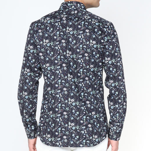 Marco Azzali 藏青印花长袖衬衫 C5107100 商品图1
