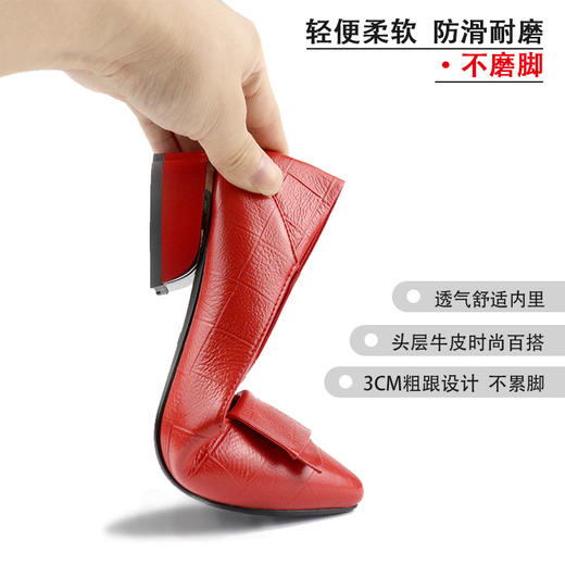 真皮小码女鞋2020秋冬季新款时尚凉鞋女粗跟中跟夏季时装单鞋 商品图1