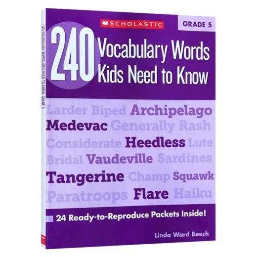 五年级孩子需要知道的240个单词词汇 英文原版 240 Vocabulary Words Kids Need to Know Grade 5 学乐小学生英语词汇练习册英文版 商品图0