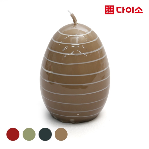 Daiso Koko Farm Egg Candles (Small)1002212横线棕色蛋型蜡烛JPY带授权招加盟代理