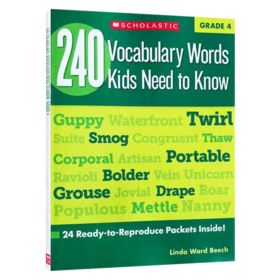 四年级孩子需要知道的240个单词词汇 英文原版 240 Vocabulary Words Kids Need to Know Grade 4 学乐小学生英语词汇练习册英文版