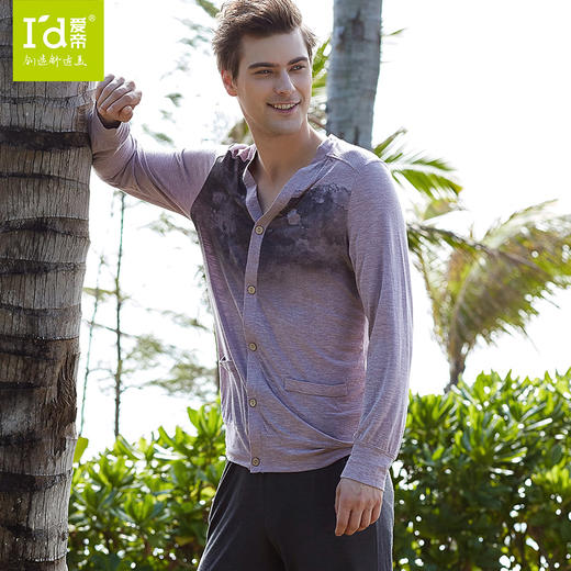 【国风水墨系列】爱帝男式开衫长袖家居套装 商品图1