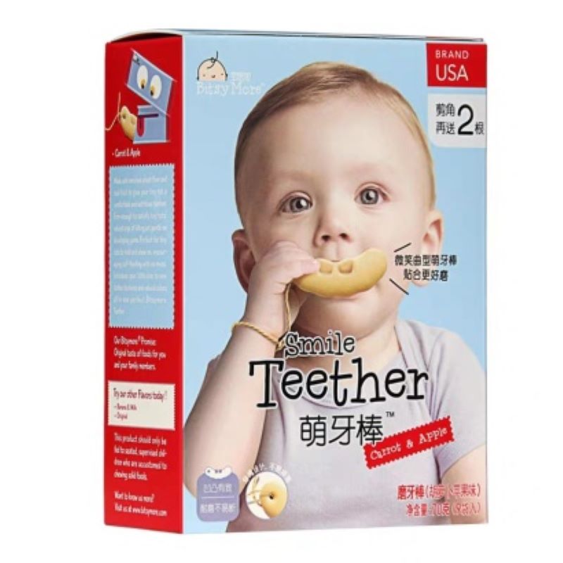 宝思加美国Bitsymore磨牙棒海苔味宝宝辅食婴儿6个月硬饼干萌牙棒JPY带授权招加盟代理