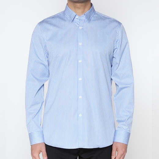 蓝底白条长袖衬衫c5208600