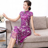 HT8335新款中国风优雅气质修身立领蕾丝印花中长款旗袍裙TZF 商品缩略图4