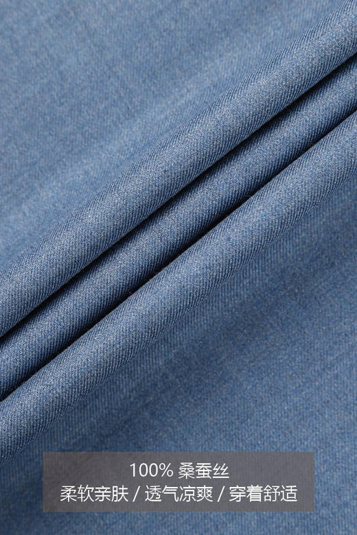 callisto蓝色全桑蚕丝衬衫  SPSTL089BL 商品图5