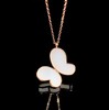 18K玫瑰金和田玉（白玉）镶钻项链--蝶 蝶翼15*8*3+13*6*3mm/链长40+2cm 商品缩略图1