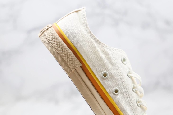 匡威帆布鞋converseallstar奶黄低帮奶黄奶黄的鞋底