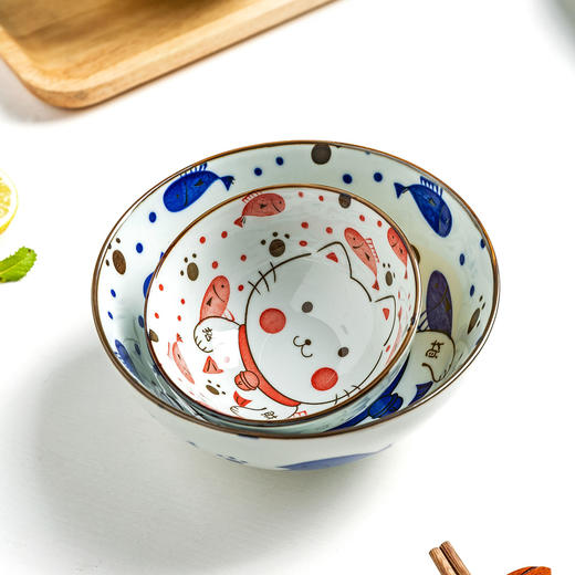 摩登主妇小馋猫日式餐具碗家用单个汤碗饭碗面碗大碗可爱少女心 商品图2