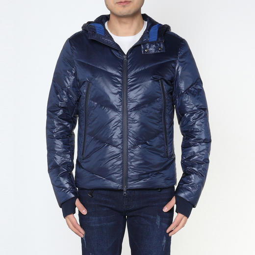 Marco Azzali 蓝色连帽羽绒服 M3921400 商品图0