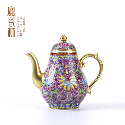 粉地珐琅花卉高梨壶 商品图3