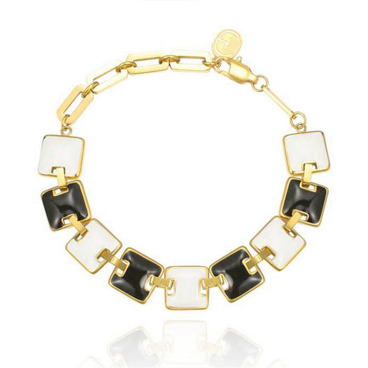 方形黑白珐琅手链 Tracey Chen 商品图0