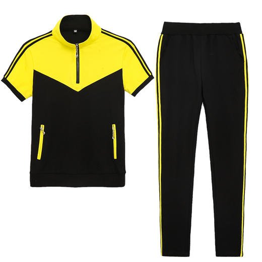 QQ-9022F2F030CG时尚韩版显瘦短袖运动服装休闲两件套 商品图4