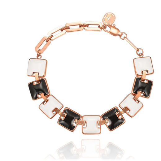 方形黑白珐琅手链 Tracey Chen 商品图3